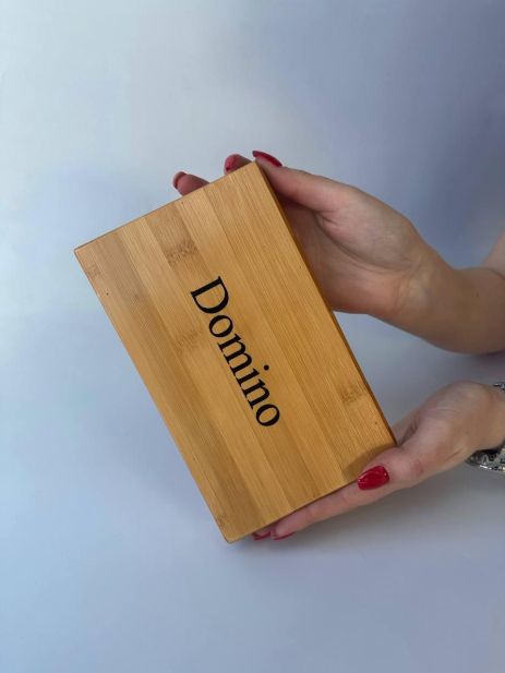 Домино - развлекательный подарок в коробке из бамбука, 48*24 мм, арт. 400002